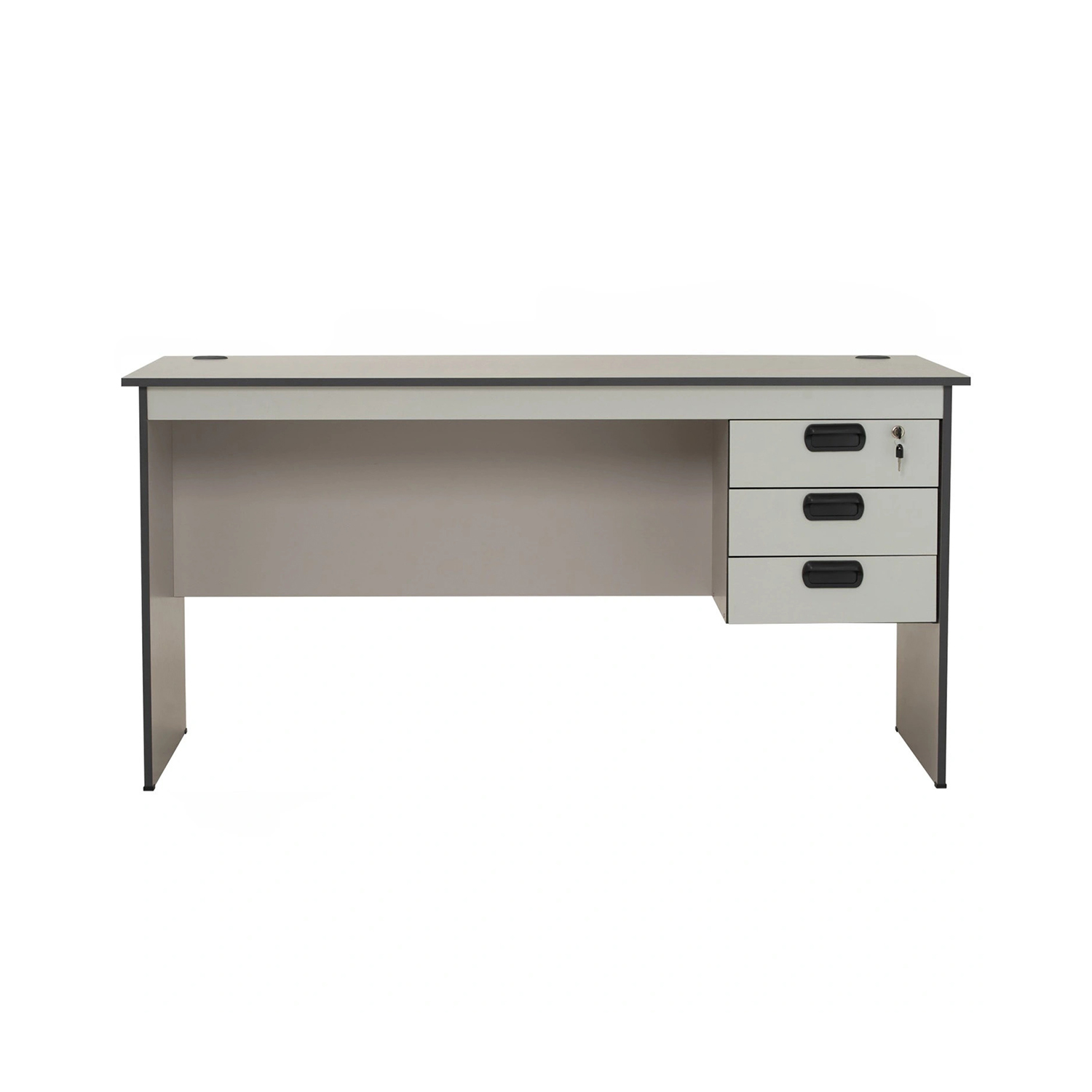 OFFICE TABLE GREY WITH 2 CABLE HOLE